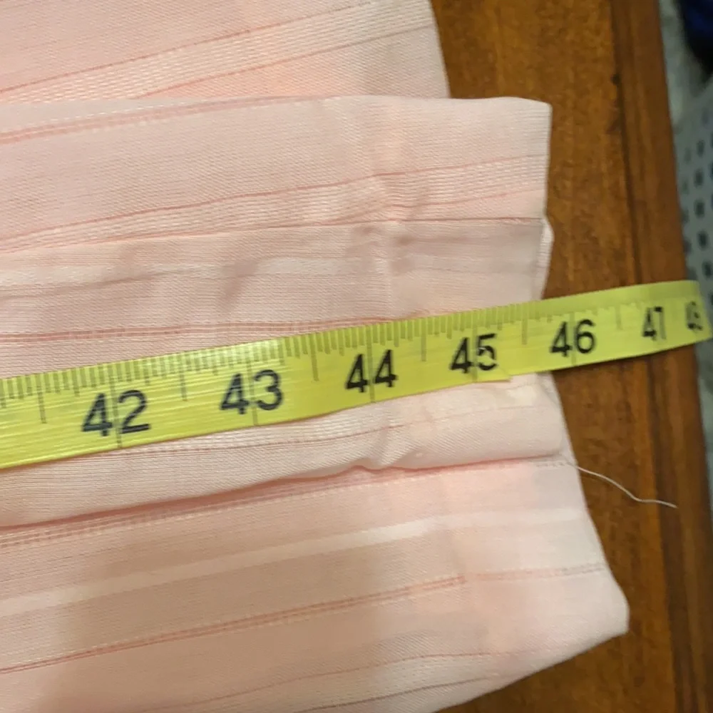 Vintage pale pink ruffle neck dress semi shear - Picture 10 of 11